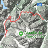 Mapa Dzień 1: Argentiere - Champex